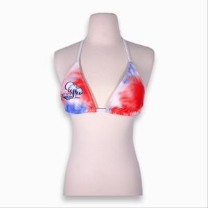 “Florida” Bikini Top Creative Apparel Beach Florida Tie Dye Red White Blue
